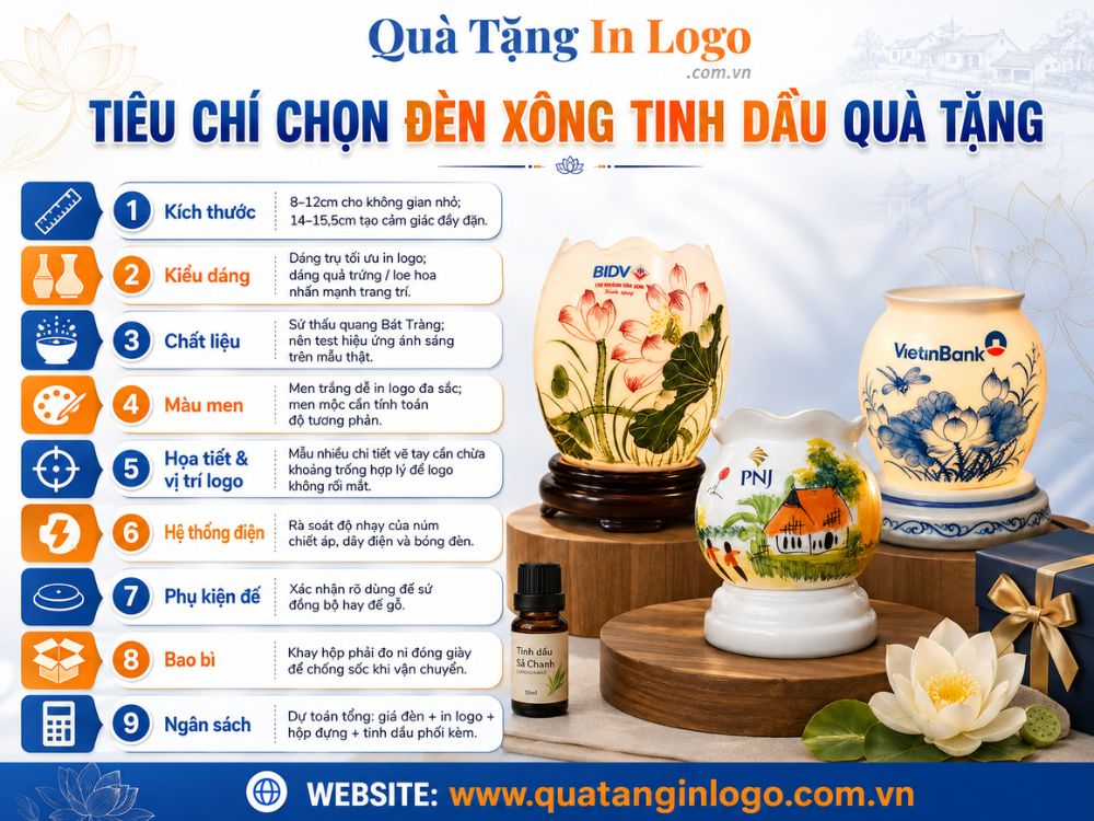 Tiêu chí lựa chọn đèn xông tinh dầu quà tặng