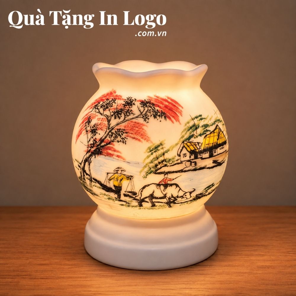 Đèn xông tinh dầu in logo quà tặng