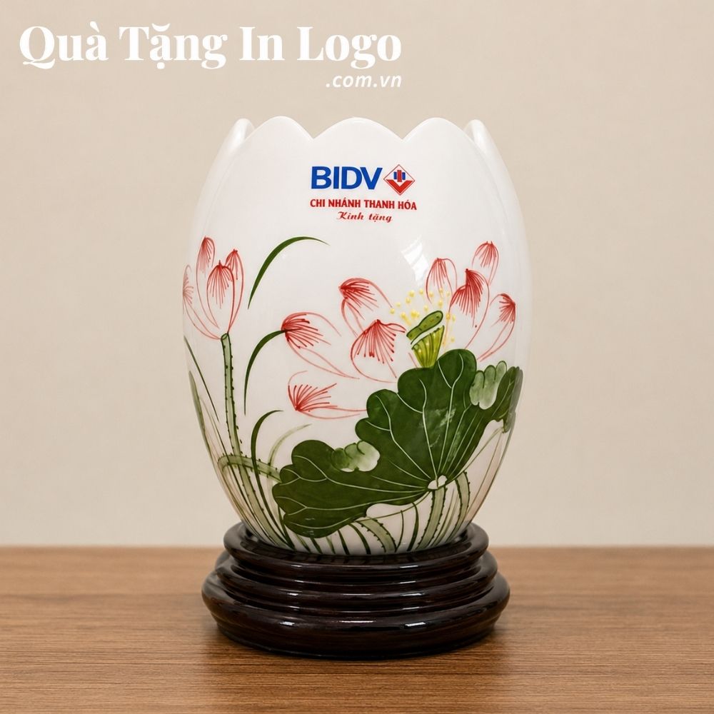 Đèn xông tinh dầu in logo quà tặng