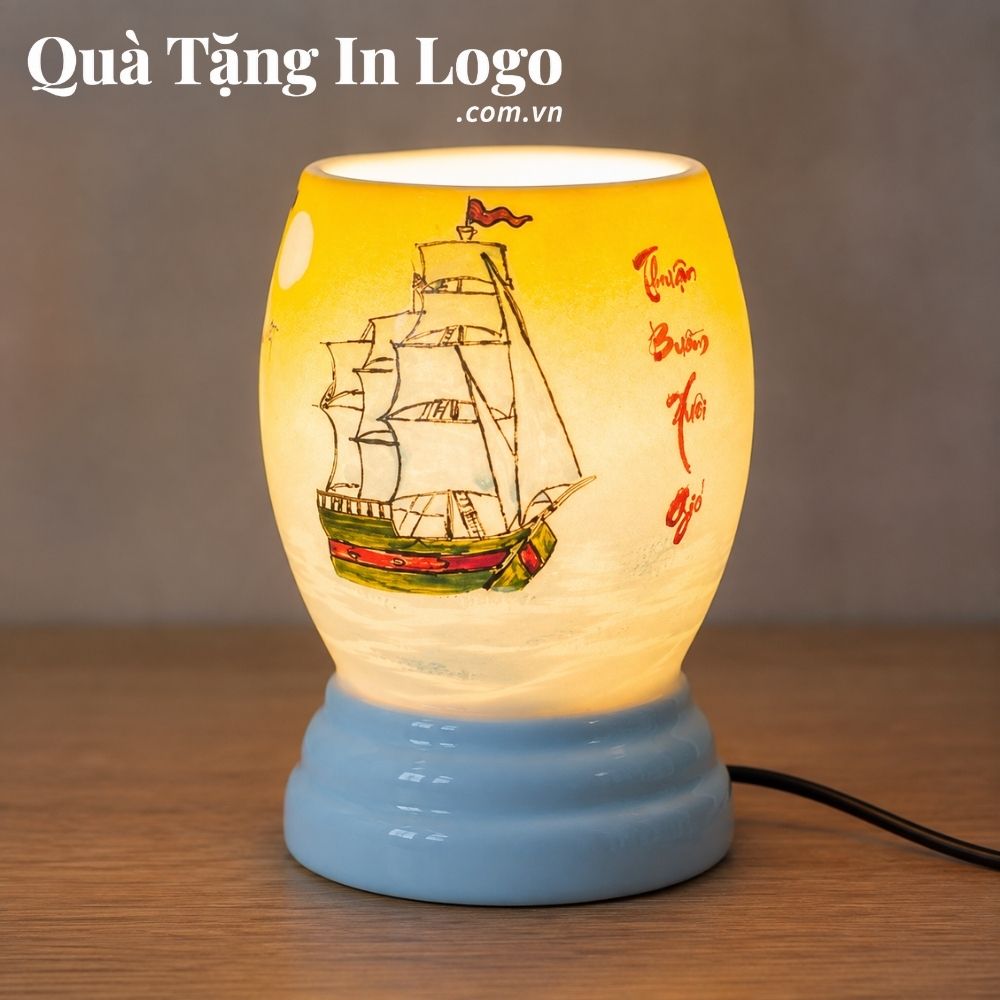 Đèn xông tinh dầu in logo quà tặng