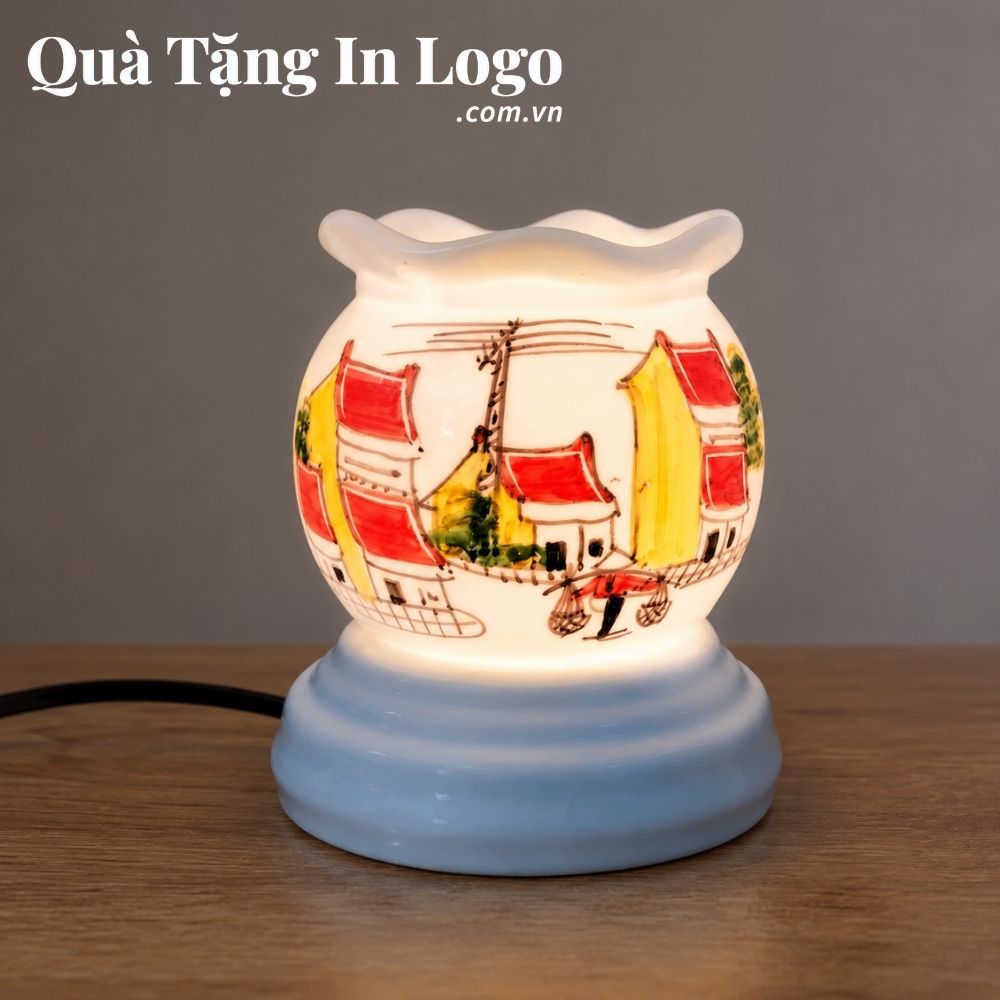 Đèn xông tinh dầu in logo quà tặng