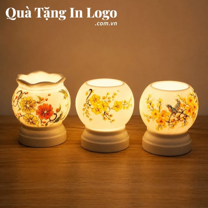 Đèn xông tinh dầu in logo quà tặng