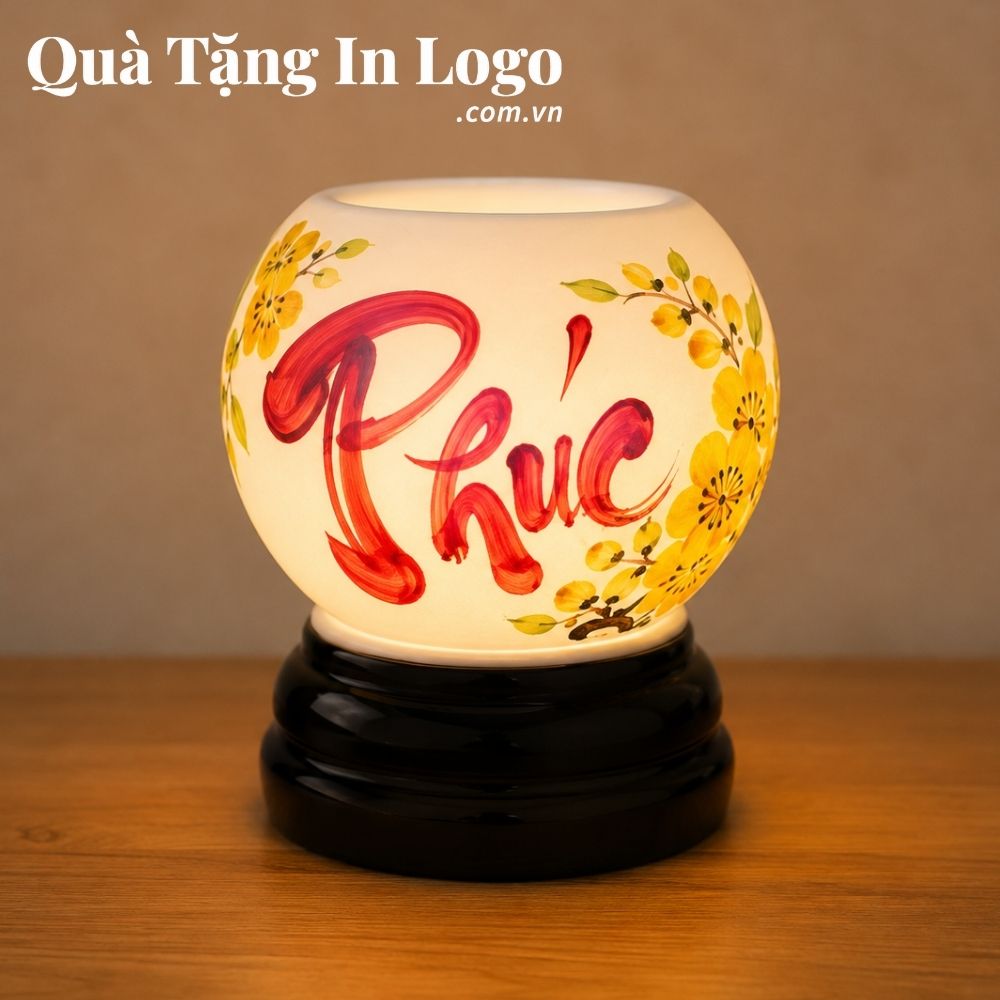 Đèn xông tinh dầu in logo quà tặng
