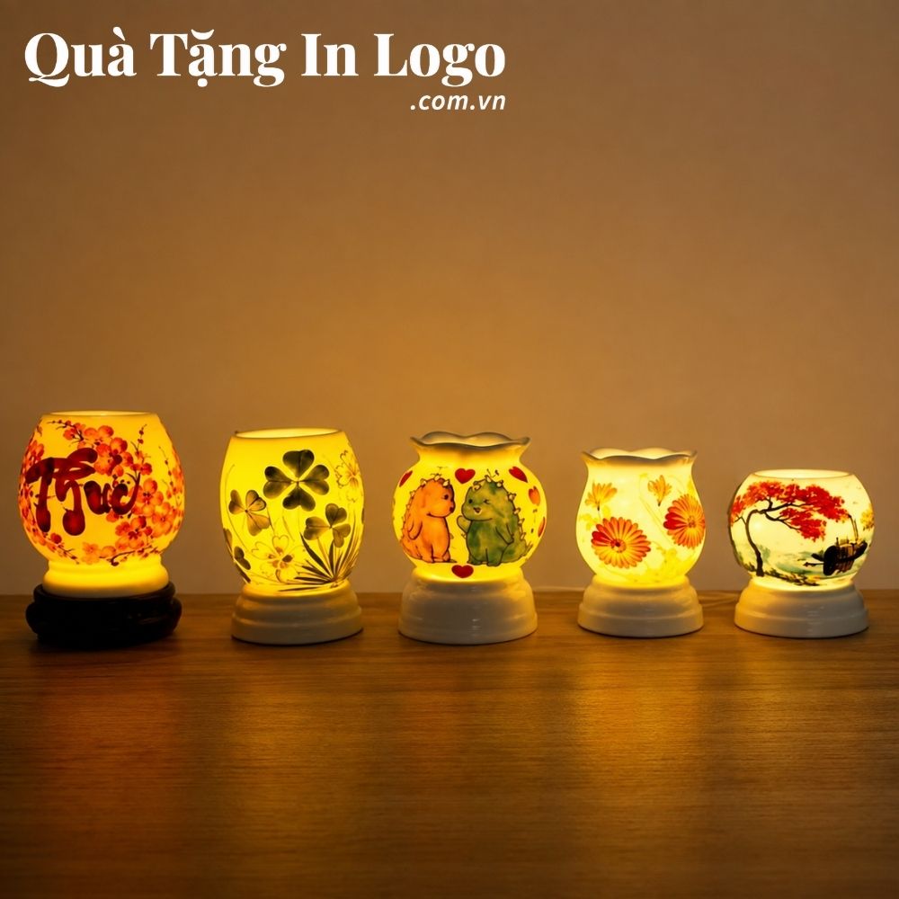 Đèn xông tinh dầu in logo quà tặng