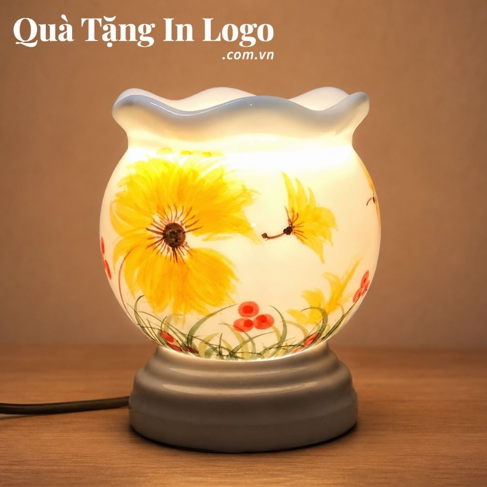 Đèn xông tinh dầu in logo quà tặng