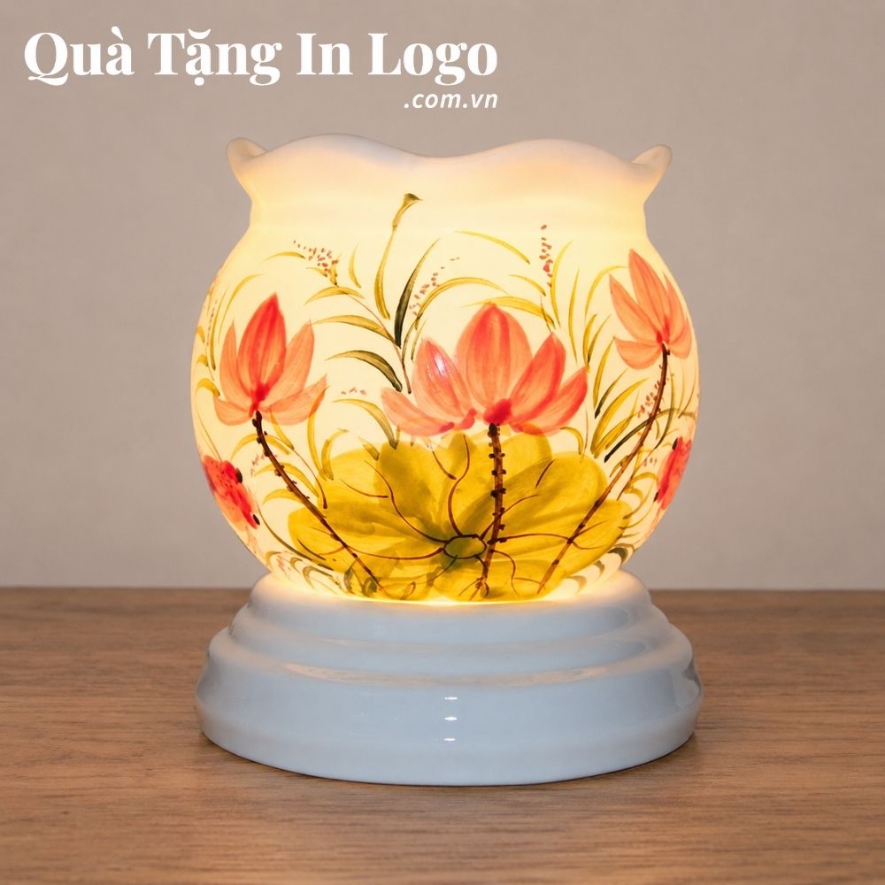 Đèn xông tinh dầu in logo quà tặng