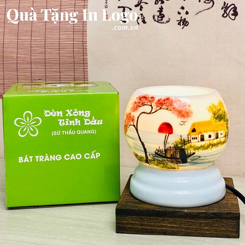 Đèn xông tinh dầu in logo quà tặng