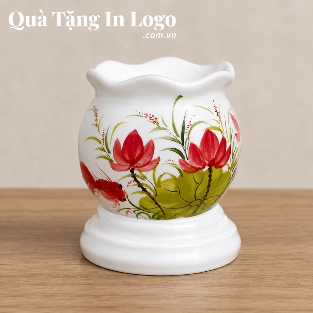 Đèn xông tinh dầu in logo quà tặng