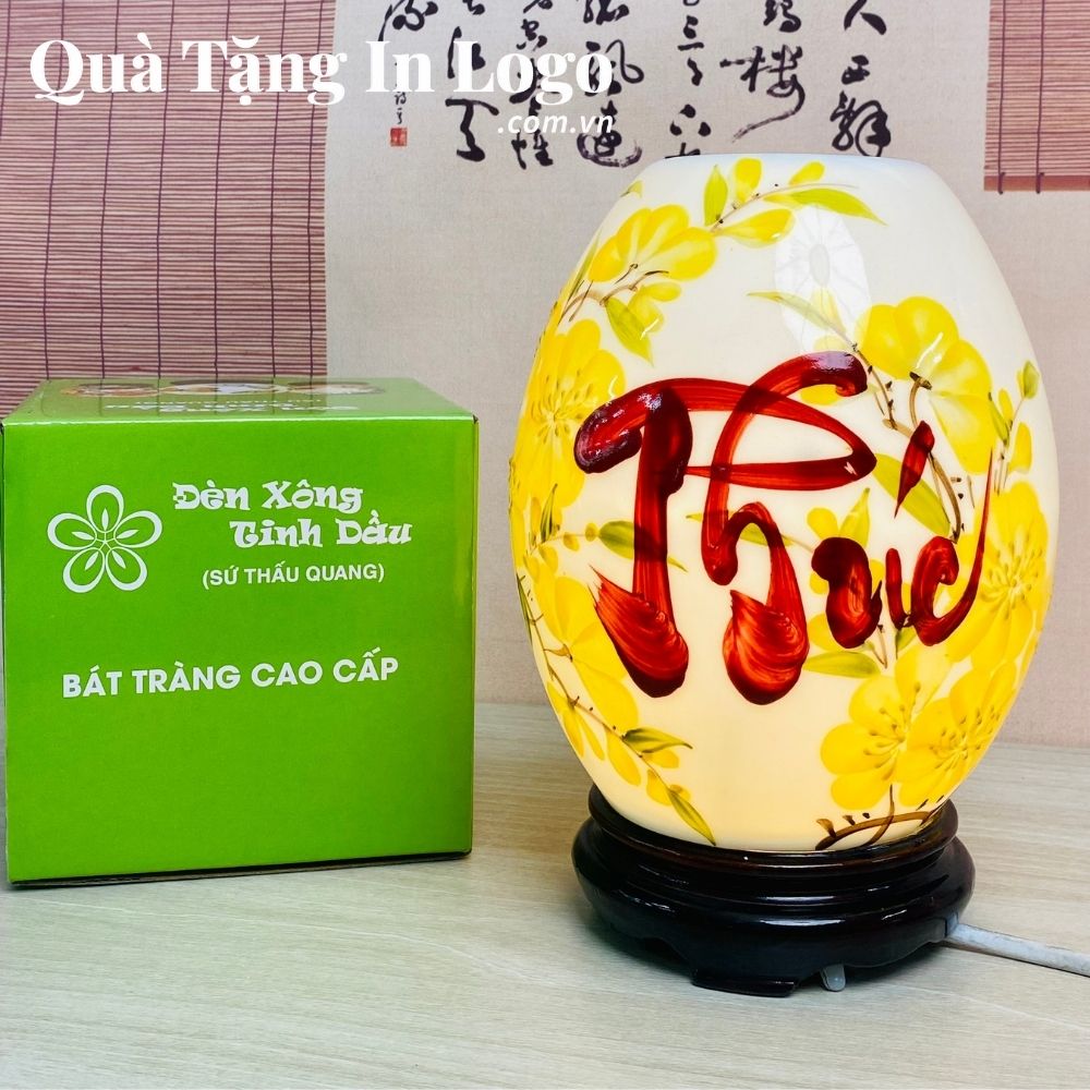 Đèn xông tinh dầu in logo quà tặng