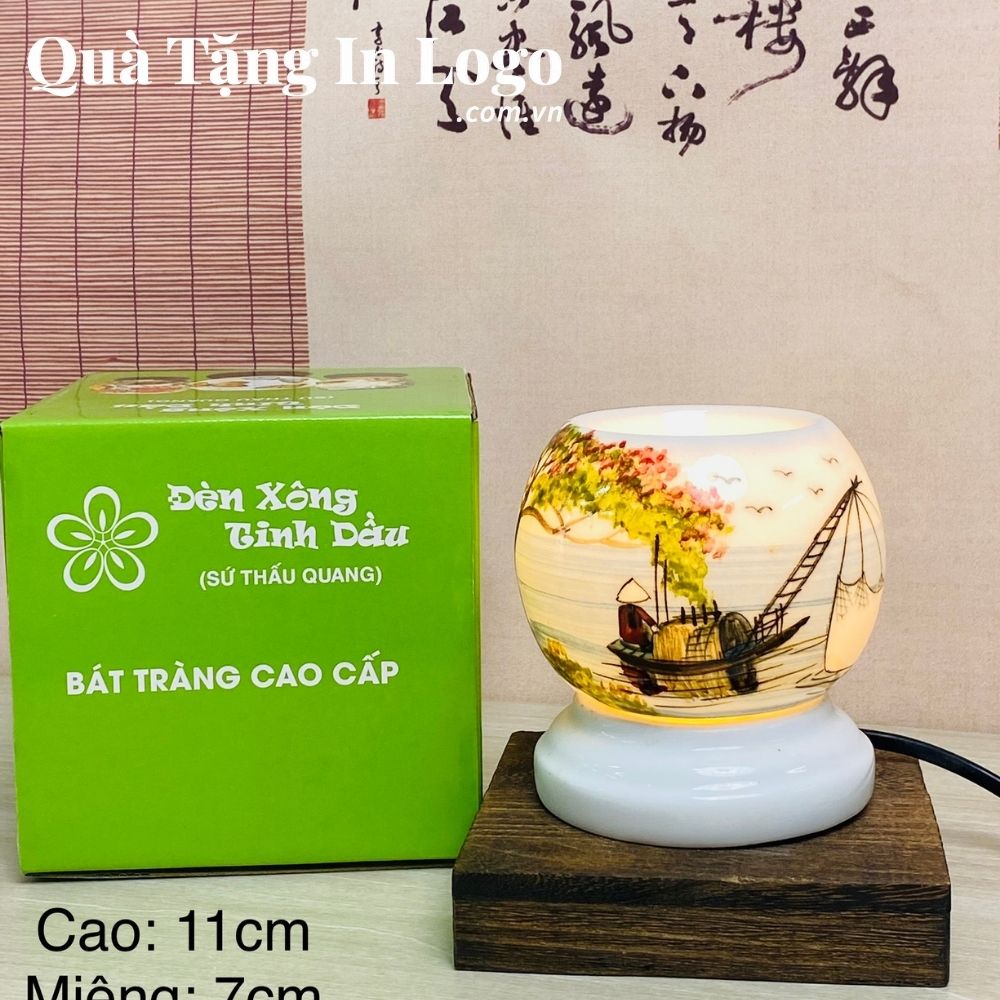 Đèn xông tinh dầu in logo quà tặng