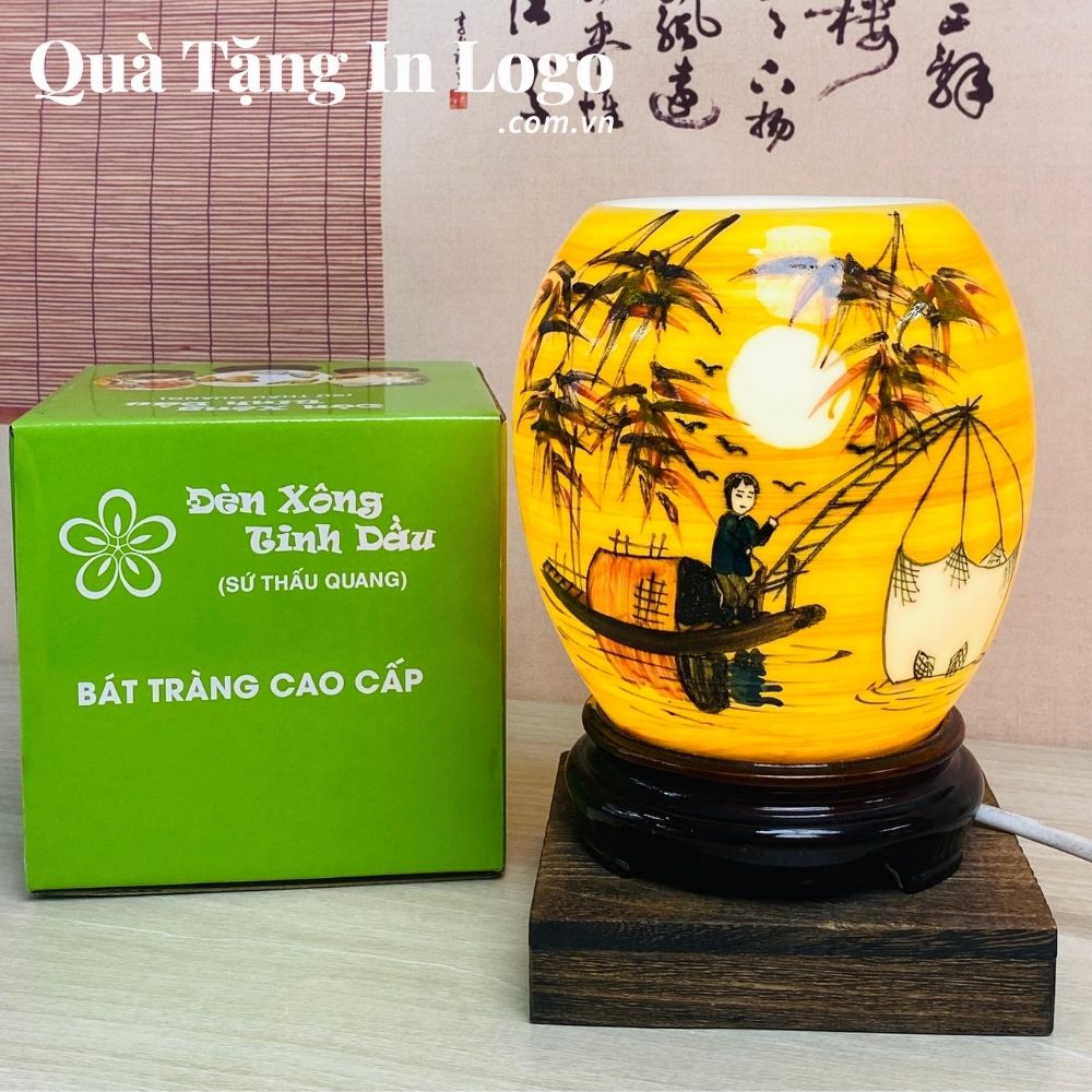 Đèn xông tinh dầu in logo quà tặng