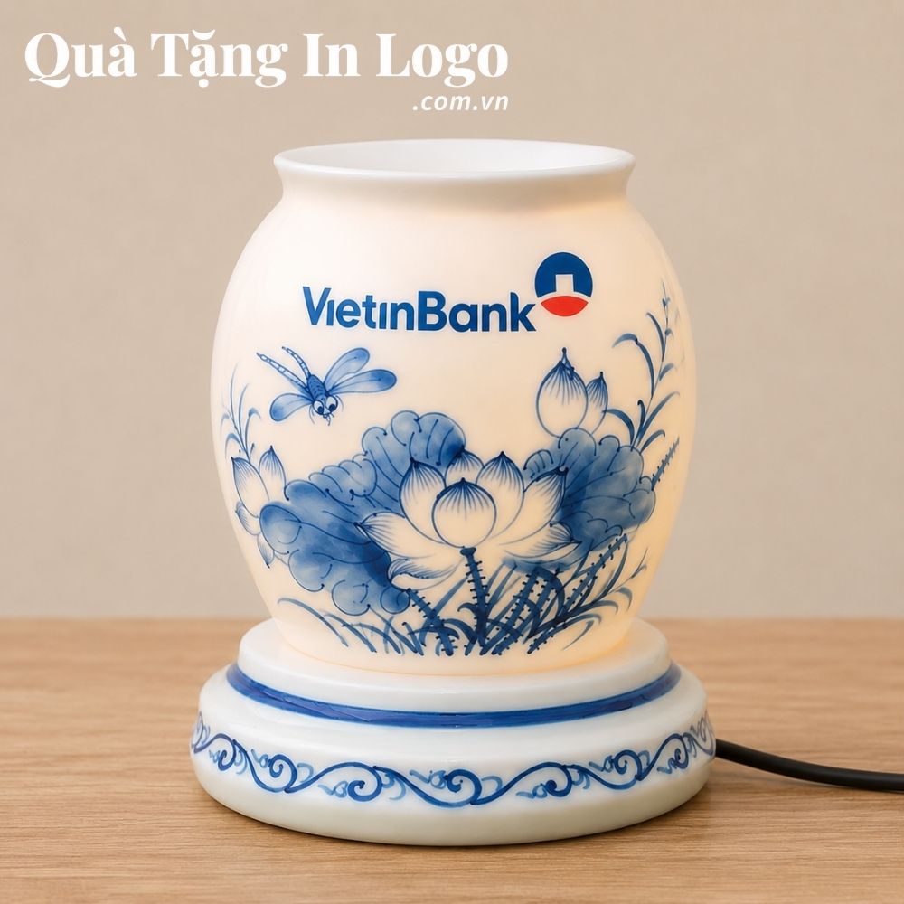 Đèn xông tinh dầu in logo quà tặng