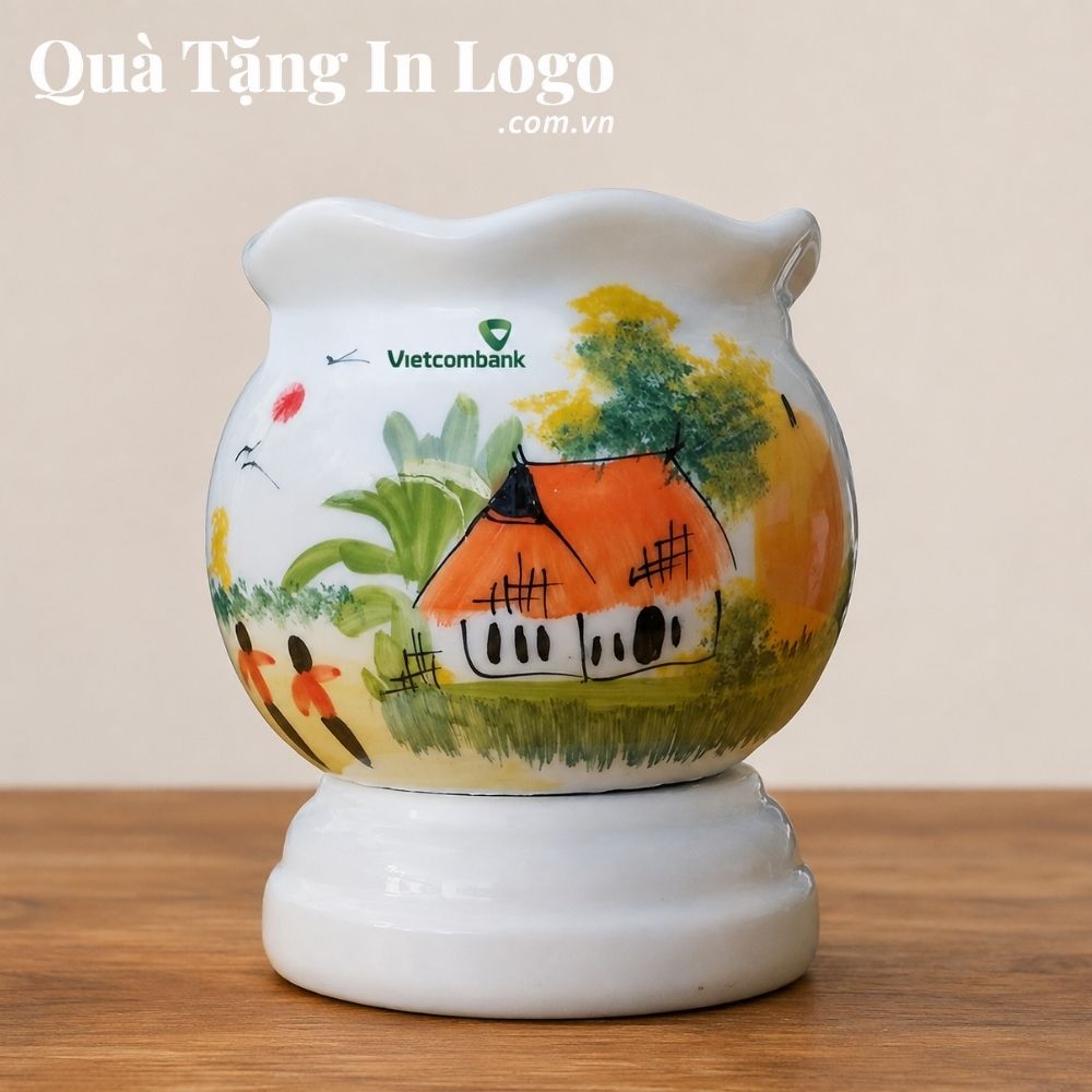 Đèn xông tinh dầu in logo quà tặng