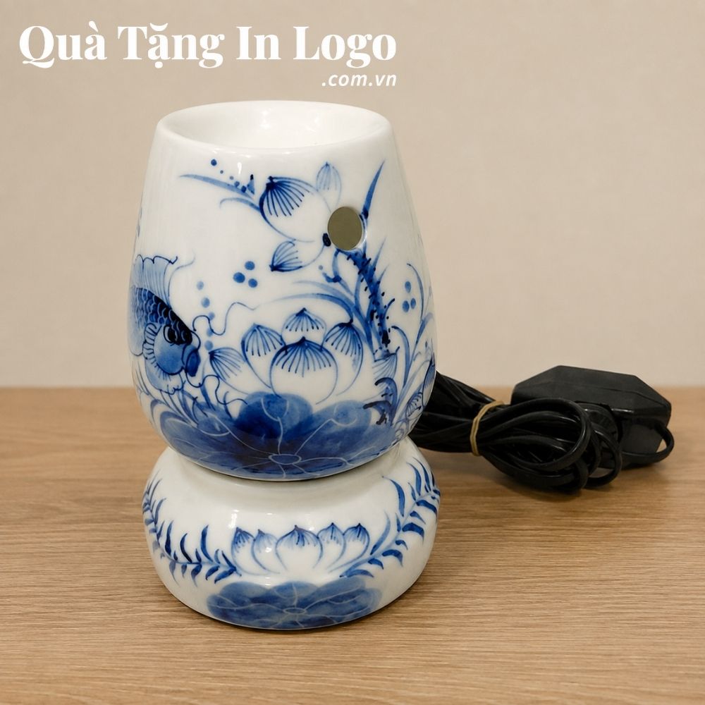 Đèn xông tinh dầu in logo quà tặng