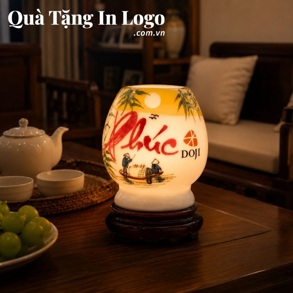 Đèn xông tinh dầu in logo quà tặng