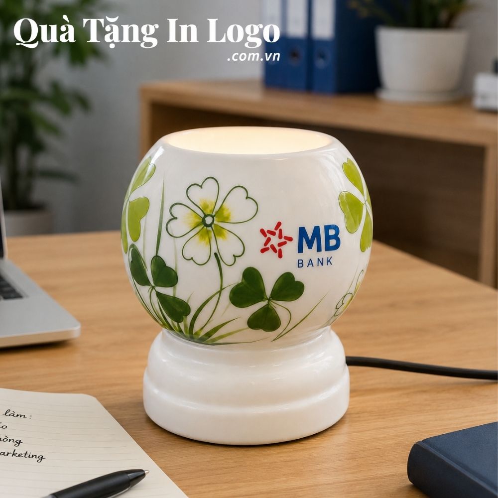 Đèn xông tinh dầu in logo quà tặng
