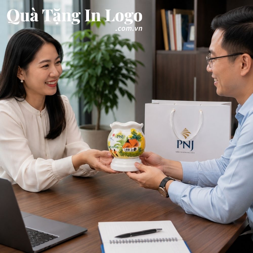 Đèn xông tinh dầu in logo quà tặng