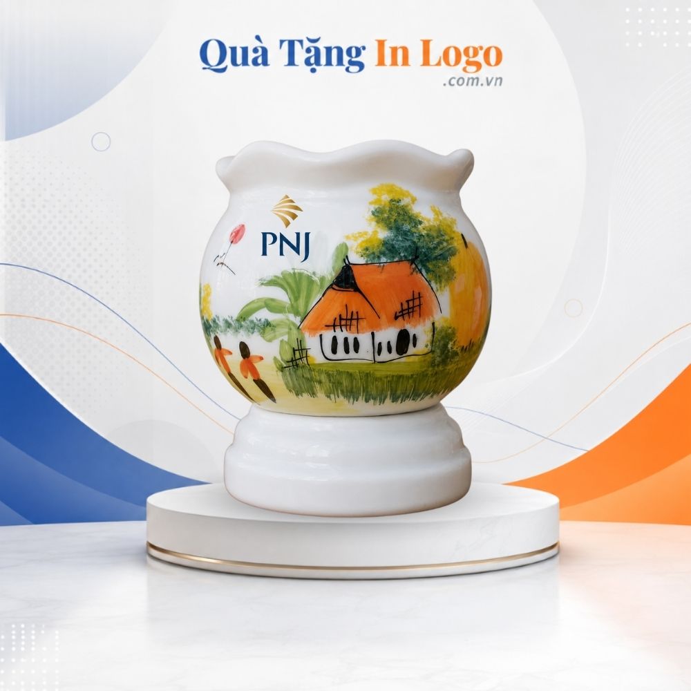 Đèn xông tinh dầu in logo quà tặng