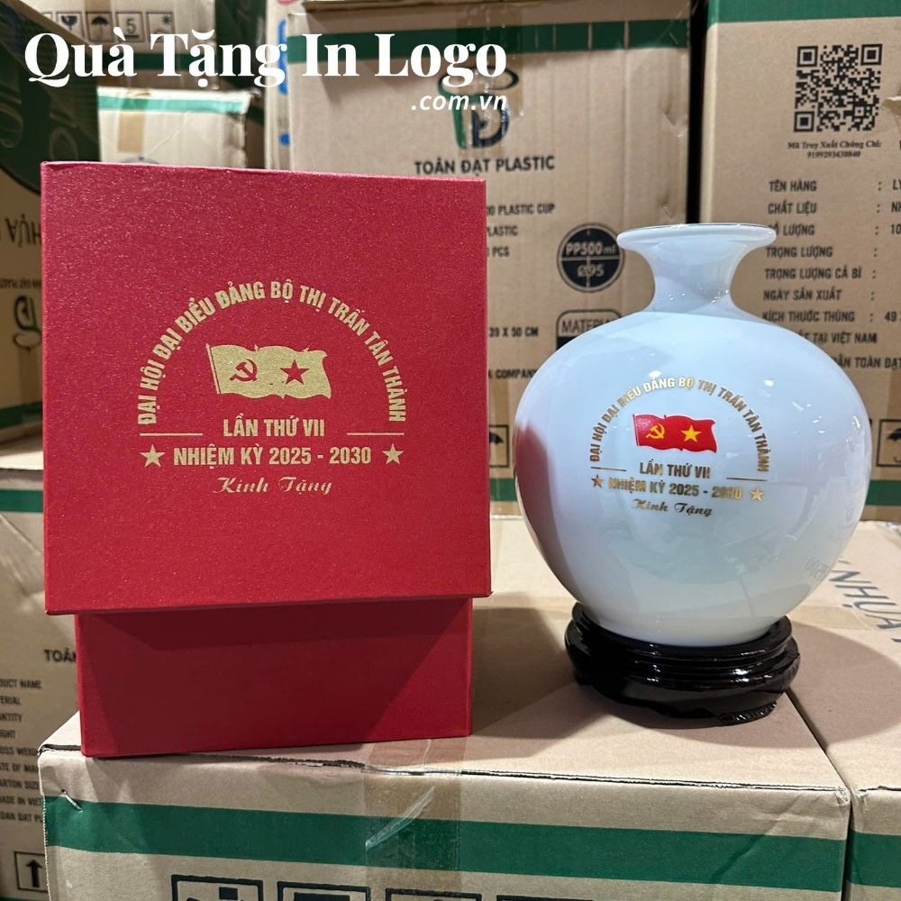 Bình hút lộc quà tặng đại hội in logo