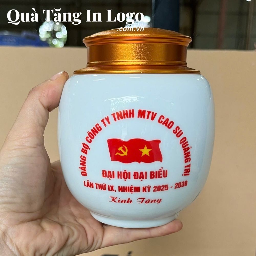 Hũ đựng trà quà tặng in logo
