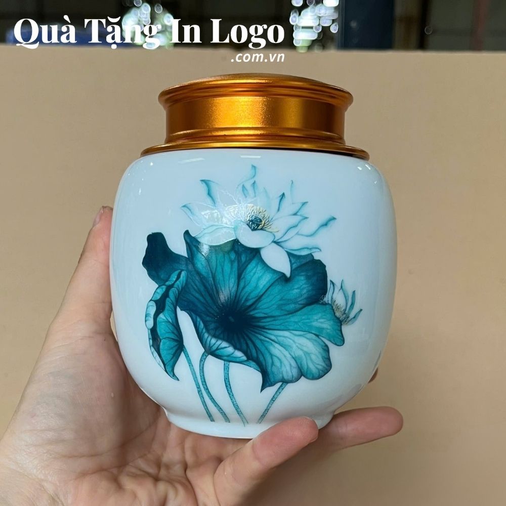 Hũ đựng trà quà tặng in logo