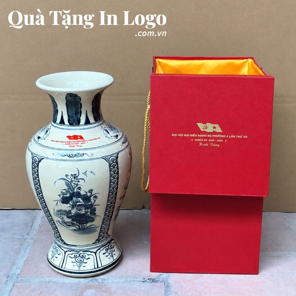Bình hoa Bát Tràng quà tặng Đại hội
