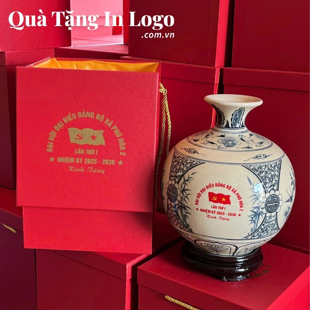 Bình hút lộc quà tặng đại hội in logo