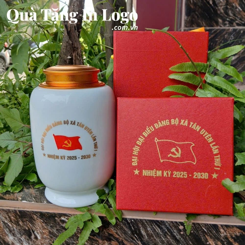 Hũ đựng trà quà tặng in logo