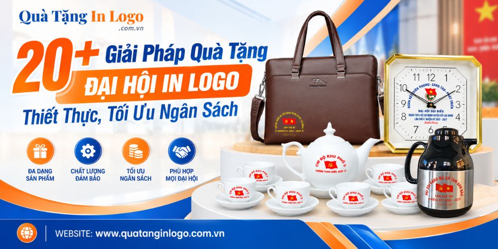 Giải pháp quà tặng Đại hội in logo theo yêu cầu số lượng lớn