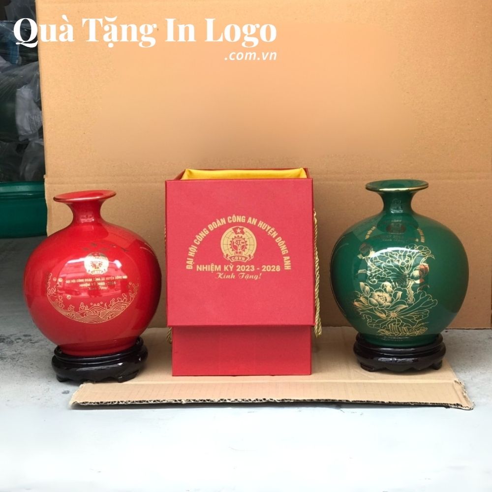 Bình hút lộc quà tặng đại hội in logo