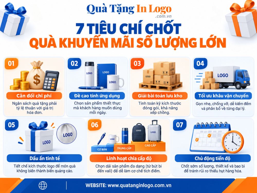 7 tiêu chí khi đặt quà tặng khuyến mãi số lượng lớn